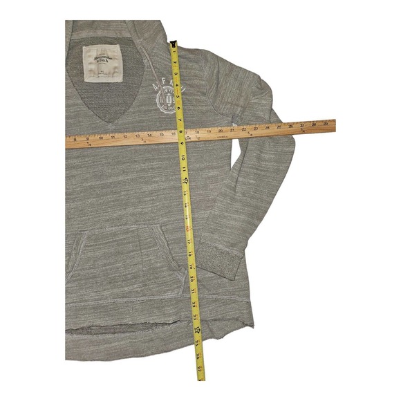 Abercrombie & Fitch Hoodie Medium Women's Gray Hooded V-Neck Tunic Casual Preppy - Picture 3 of 5